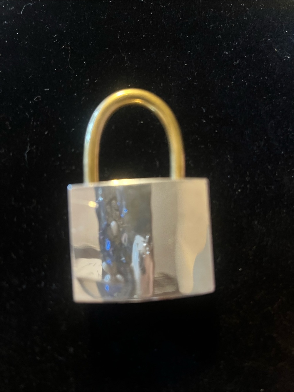 Small Two-Tone Padlock - Sterling Silver Body with Gold Shackle